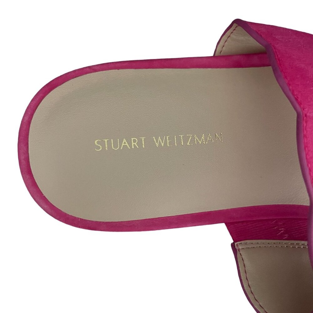 Stuart Weitzman Santorini H. Pink Suede Scalloped Strap Sandal, Size 7 WORN ONCE - Picture 9 of 10